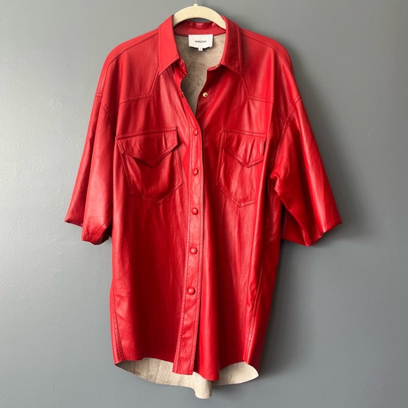 NWT | Nanushka Seymour Faux Leather Shirt - Picture 6 of 12